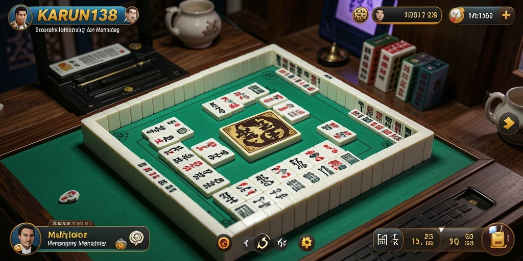 Tampilan permainan Mahjong yang menarik dan penuh warna.