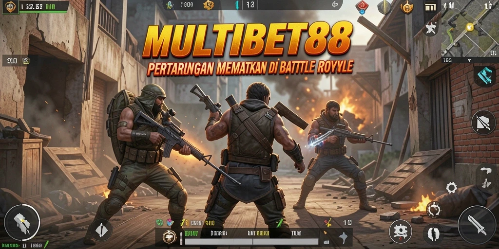 Tampilan gameplay seru di MULTIBET88 dengan aksi Battle Royale penuh strategi.