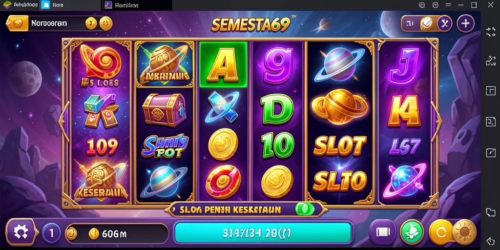 Tampilan gameplay menarik dari SEMESTA69 yang menunjukkan keseruan permainan Slot.