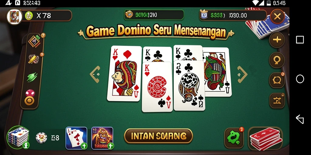 Screenshot utama X78 menampilkan pemain yang asyik bermain Domino.